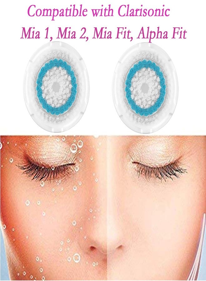 Azonbey Brush Head Replacements Compatible with Clarisonic Mia 1, Mia 2, Mia Fit, Alpha Fit, Smart Profile Uplift and Alpha Fit Face Cleaning Brush Heads (Blue-2Pack) - Image 3